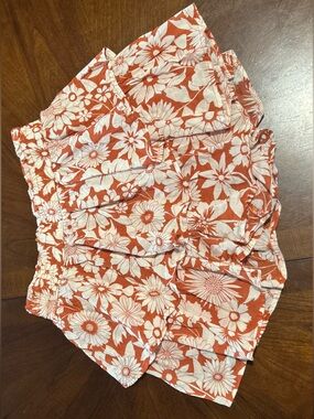 American Eagle Outfitters Orange and White Floral Skirt